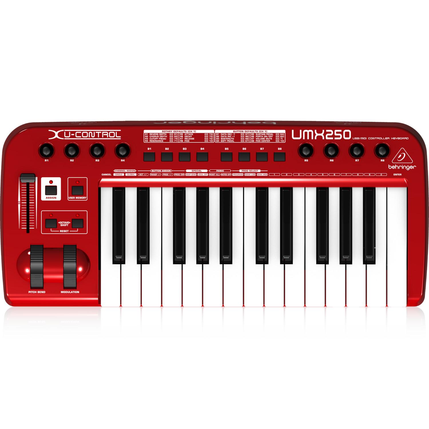 CONTROLADOR MIDI 25 NOTAS BEHRINGER UMX250